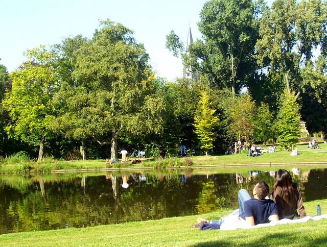 People Relaxing in Amsterdam's Vondelpark