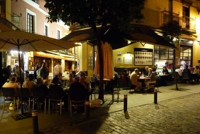 Night dining in Seville