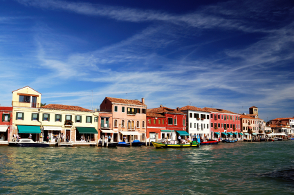 The colorful houses on Murano