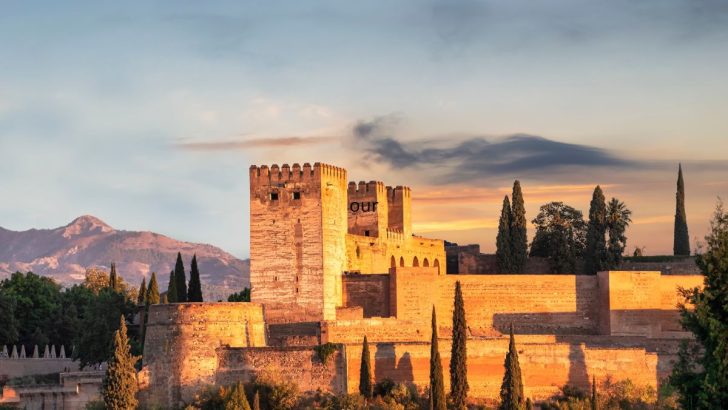 Alhambra Granada during sunset