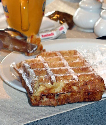 brussels waffle with sugar