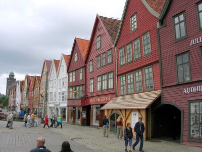 Bryggen's colorful buildings