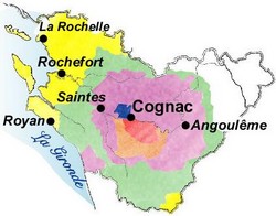 Cognac Vineyards map