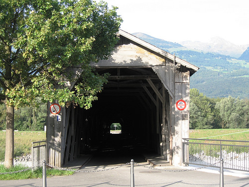 Border bridge in Vaduz