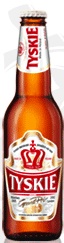Brown bottle of Tyskie - Polish beer