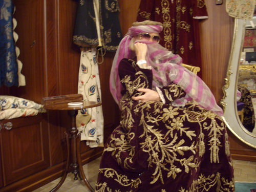 wearing an antique Ottoman kaftan at the sadberk hanim museum