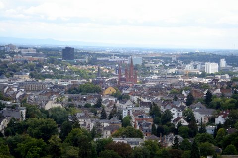 a scenic view of Wiesbaden, germany's spa city