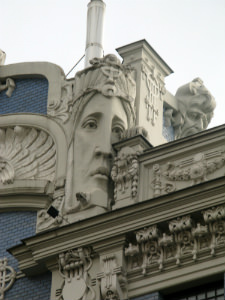 Art Nouveau architecture is evident throughout in Riga