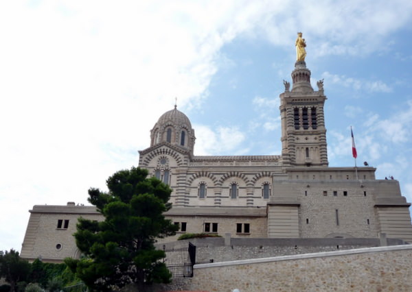 Historic Basillica Notre Dame de la Garde overlooks Marseille