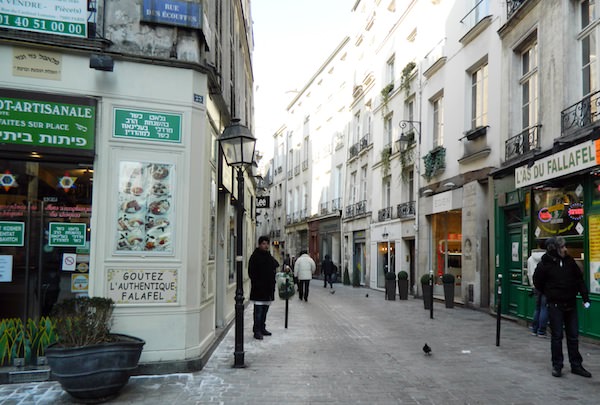 on the rue des Rosiers in Paris Marais