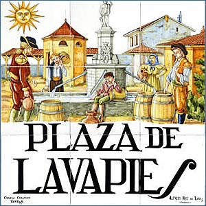 Tile-work showing Lavapies neighborhood of Madrid