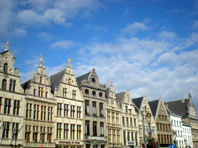 The guild houses in Antwerp's market square