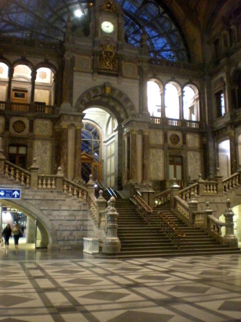 The main staircase in Antwerp's central train station