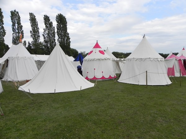 recreated tent village at Tewkesbury