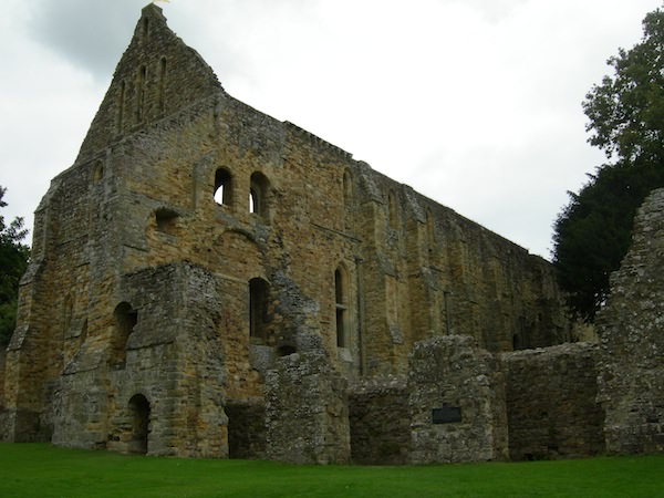 The stone remains of the chapter house and dormitory.