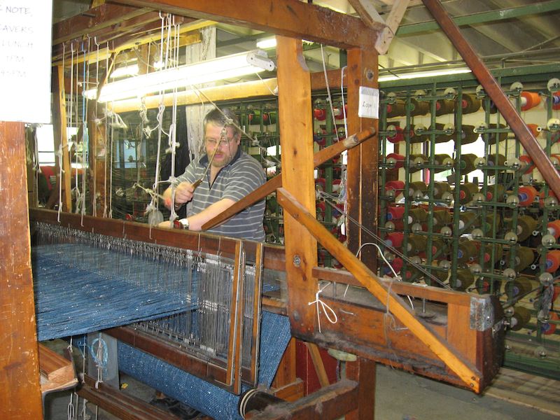 Old-fashioned loom weaving