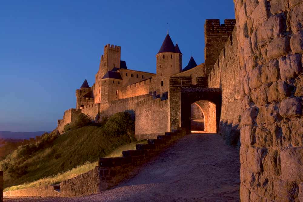 Cite of Carcassonne at night