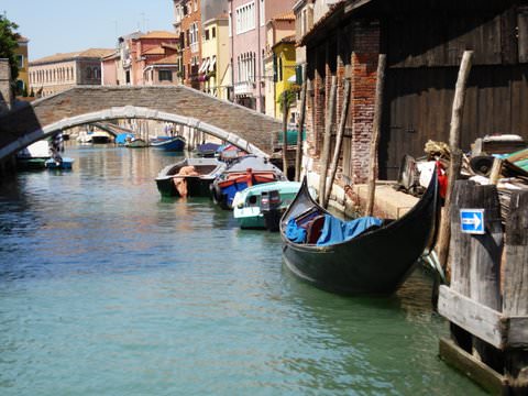 Boats in a Venice Canal