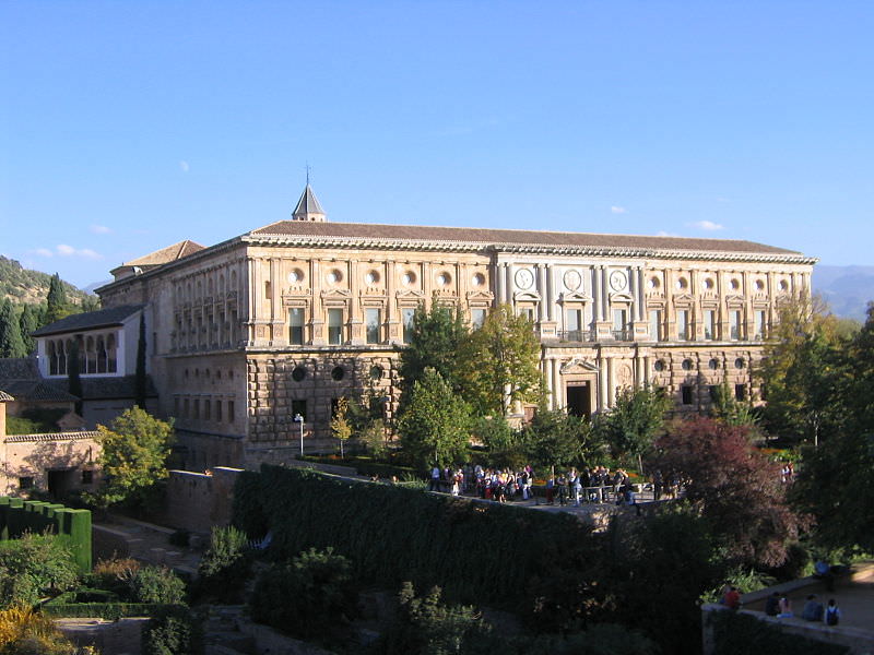 Palacio Carlos V on the west side of the Alhambra