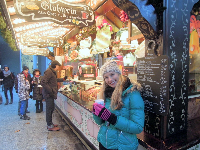 Berlin, Germany-acting like a local while sipping hot cider at an outdoor market