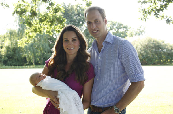 Duke and Duchess of Cambridge and their newborn son, Prince George