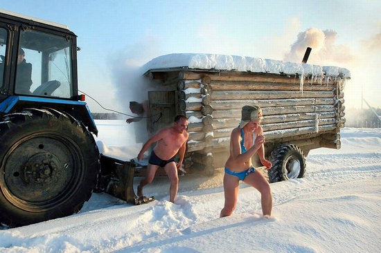 The Banya and a roll in the snow are the best way to survive Russian winters