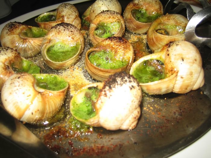 Plate of prepared snails