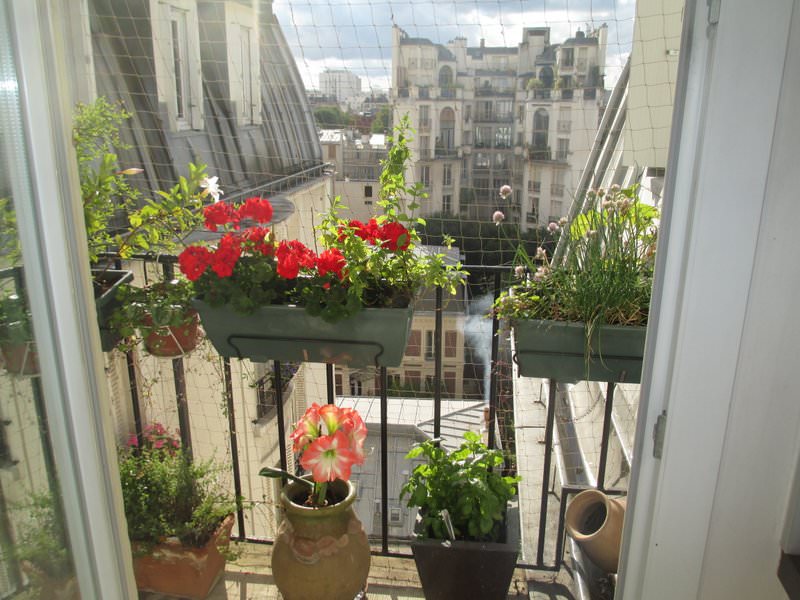 Small balcony off Paris apartment kitchen
