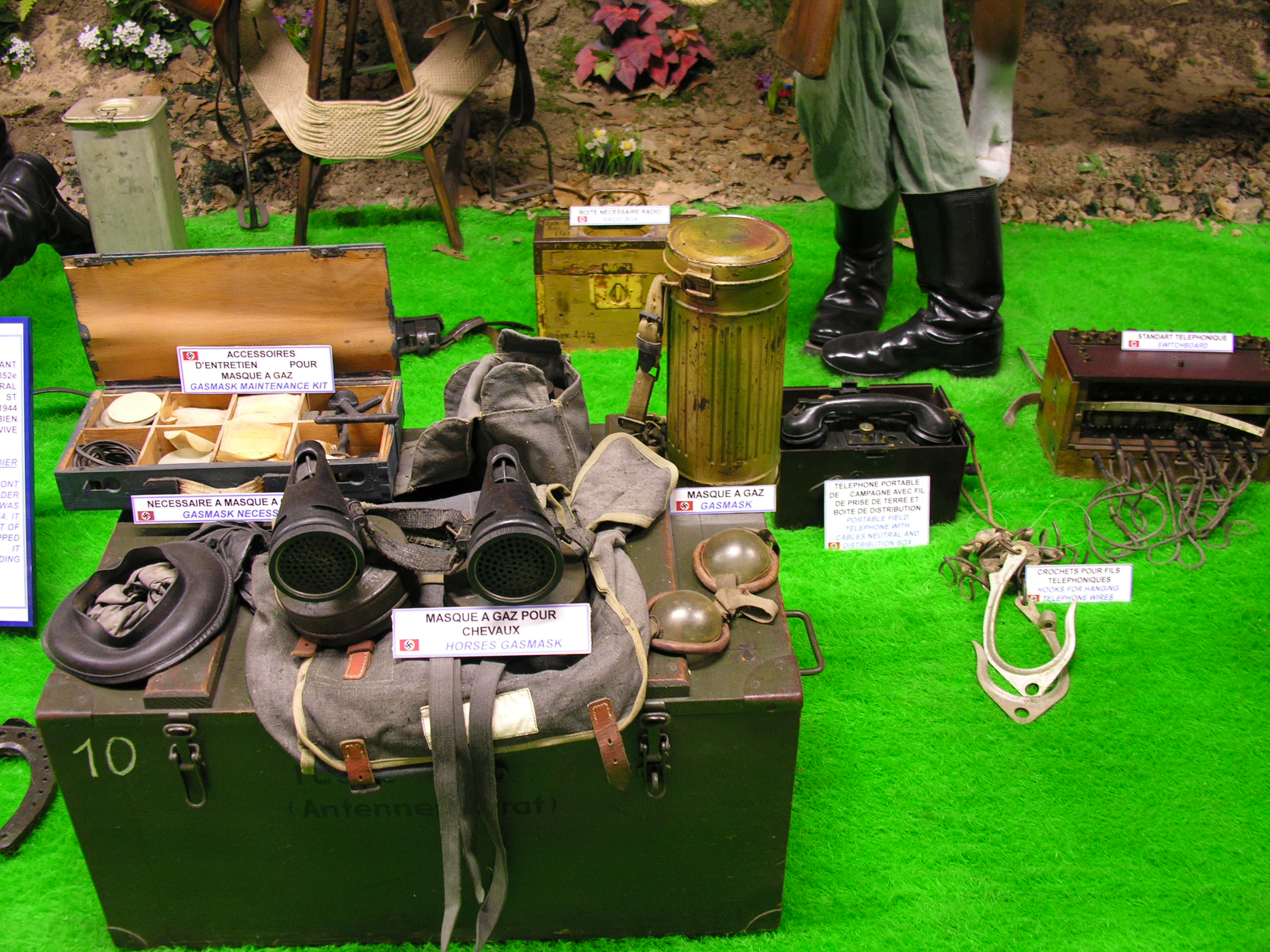 Equipment display in WWII Museum 