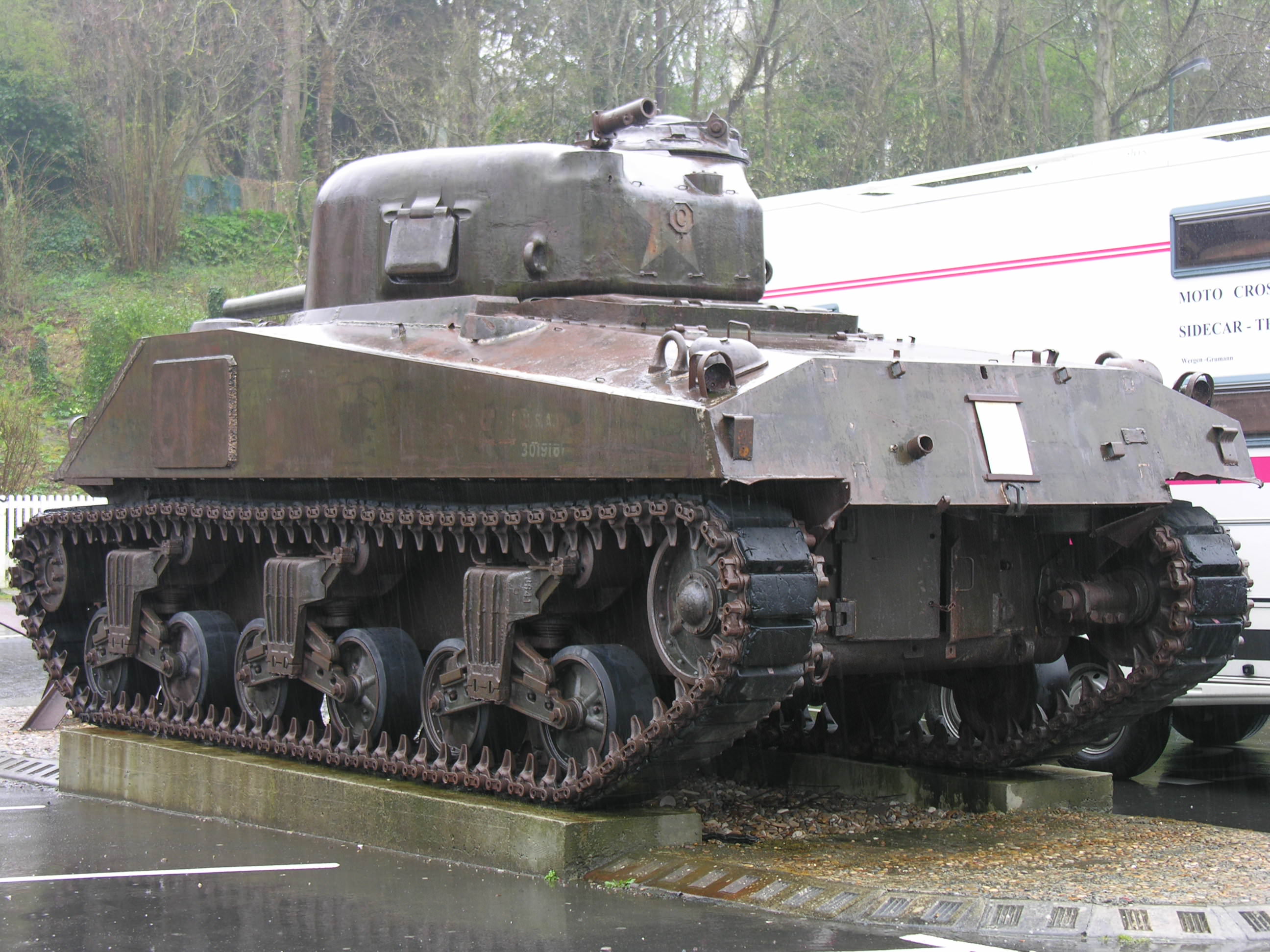 Sherman tank outside WWII Museum 