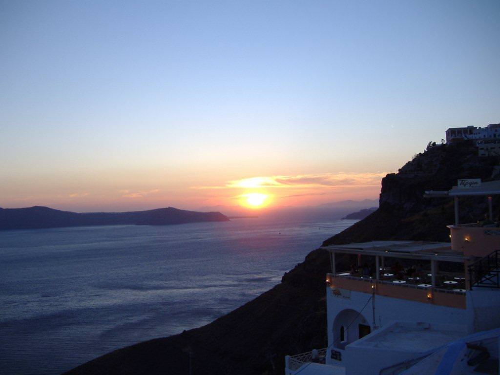 Sunset in Santorini by Jean Nielson