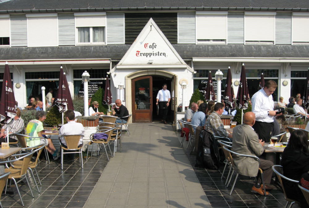 The sprawling terrace of Café Trappisten official brewery tap of Westmalle - Photo by Joe Stange