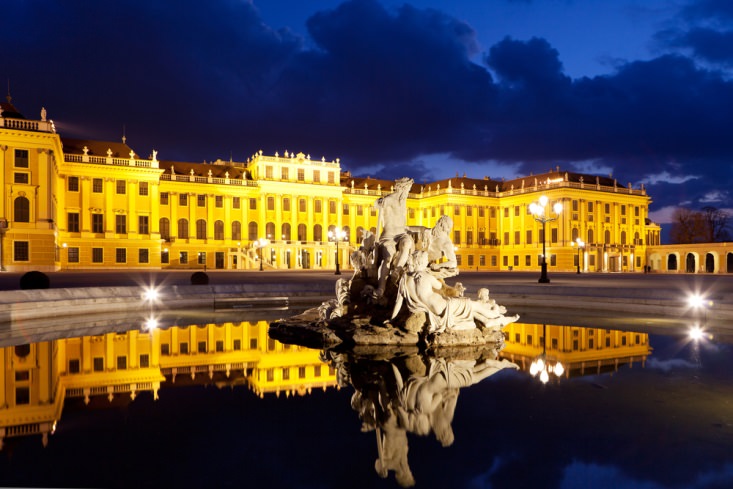 The beautiful Schonbrunn Palace in Vienna