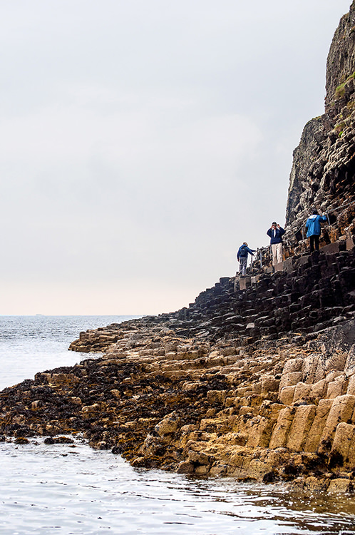 Walking on top of the basalt columns to reach Fingal’s Cave takes strong nerve. 