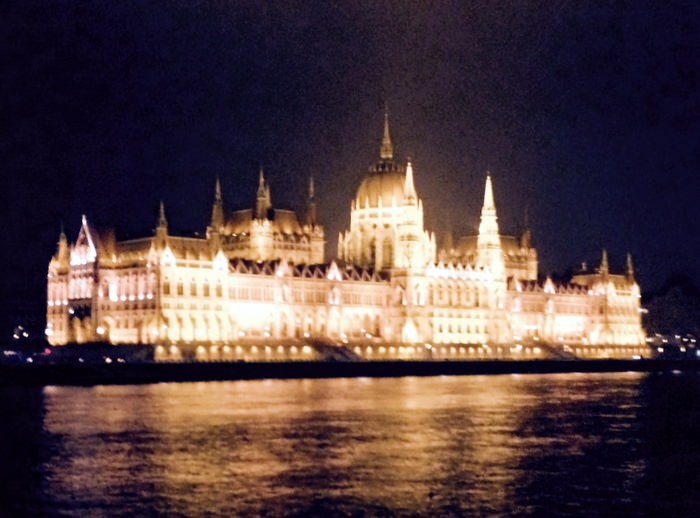 Budapest Parliament as we arrived in Budapest on our Christmas Market cruise