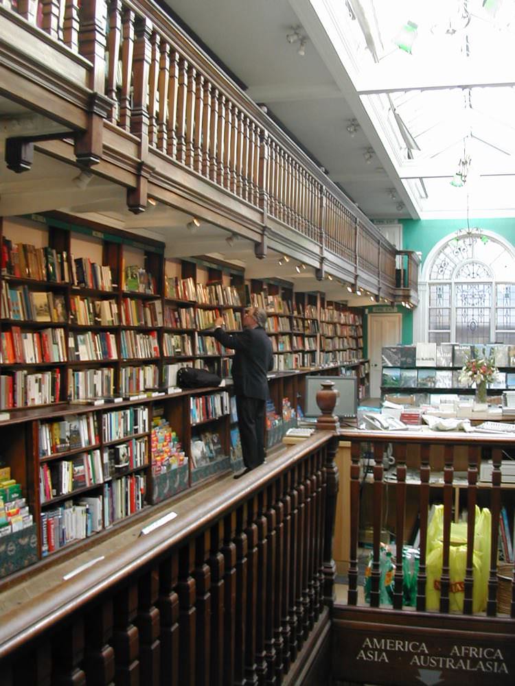Daunt Books has a quiet hushed atmosphere.