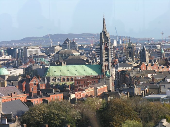 Panoramic view of Dublin from the Gravity Bar