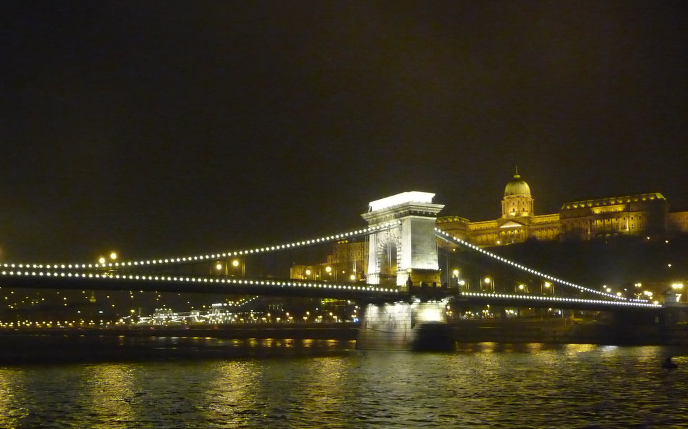 we saw the Chain Bridge with the Buda Castle in the background on our christmas market cruise