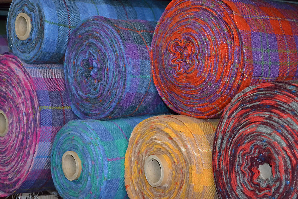 Harris Tweeds are not all subdued; they weave vibrant colors too. Courtesy: Harris Tweed and Knitwear.