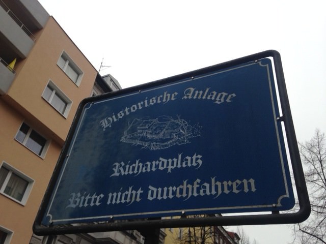 Welcome Sign to Richardplatz in Rixdorf