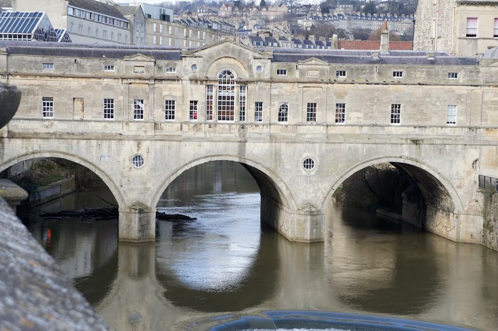 The Pulteney Bridge, modelled on the Ponte Vecchio in Florence