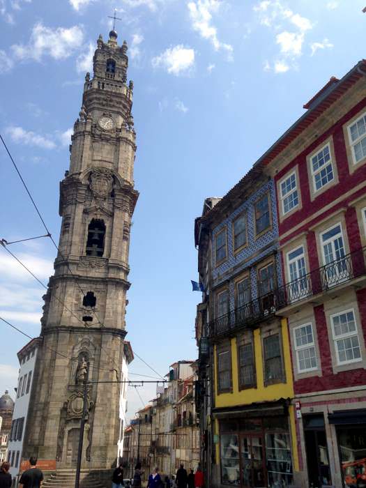 he Clerigos bell tower in Porto