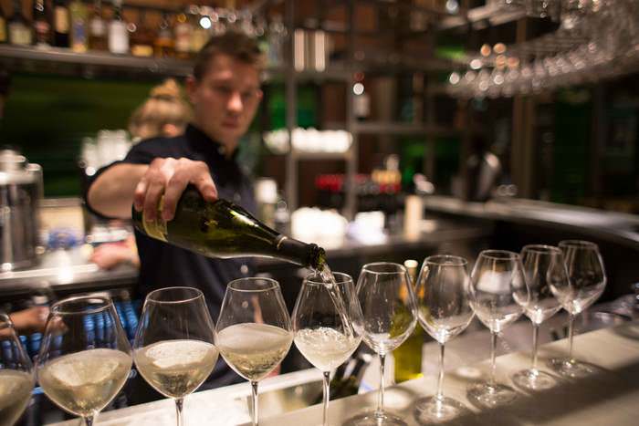 pouring wine at the Vinoteca in Kings Cross