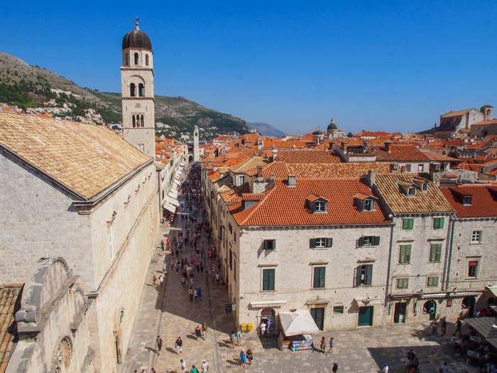 Stradun seen from the City Walls of Dubrovnik