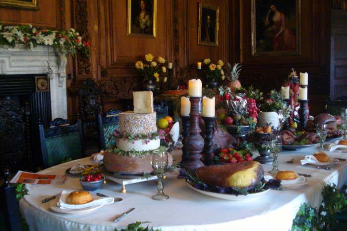 Sumptuous display of food at Tredegar House in Wales