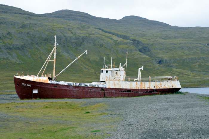 The Gardar -in the westfjords, the oldest steel ship in Iceland 