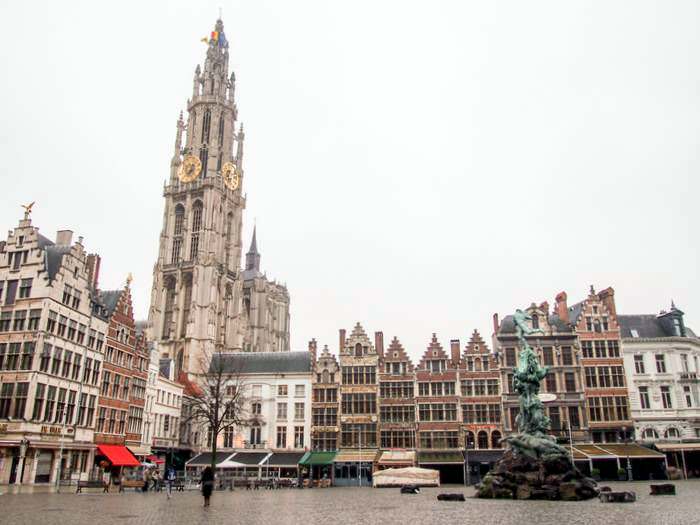 The Cathedral of Our Lady dominates the Antwerp skyline