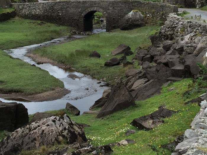 The Wishing Bridge spans the river running by the Gap of Dunloe road.