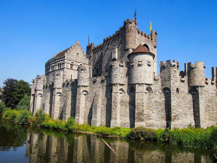 The mighty Gravensteen Castle stands in the heart of Ghent city center