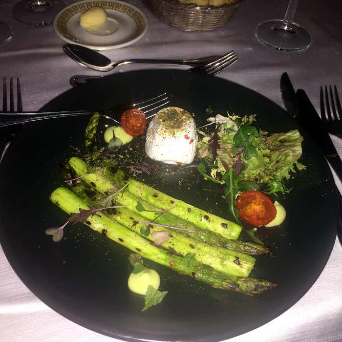 Asparagus and local cheese appetizer